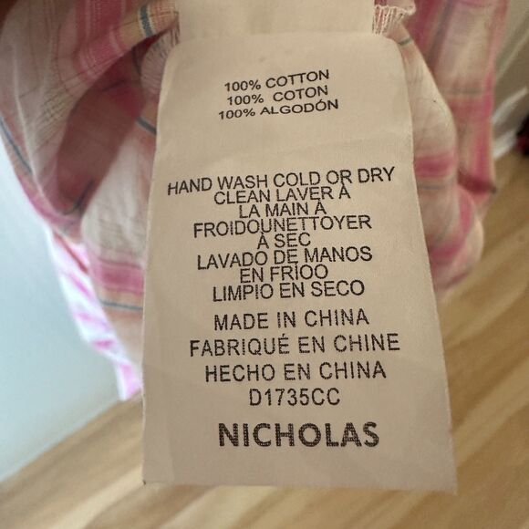 NICHOLAS Revolve Smocked Panel Dress Peony 100% Cotton Size US 16 - Picture 9 of 10